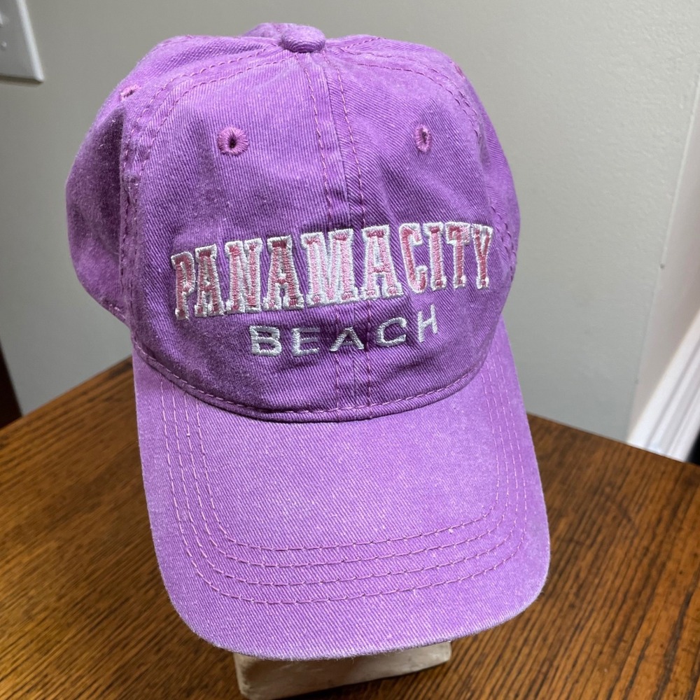 Sunsations Panama City Beach Purple Embroidered Baseball Cap Hat Adjustable